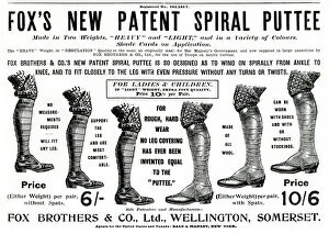 Images Dated 28th September 2018: Advert for Foxs spiral puttees 1899