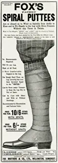 Wraps Prints: Advert for Foxs spiral puttees 1902