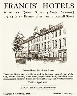 Proprietors Prints: Advert Francis Hotels, Bath