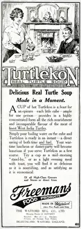 Turtles Prints: Advert for Freemans Turtlekon soup 1919