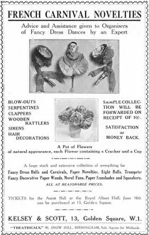 Advert for French Carnival Novelties, 1920