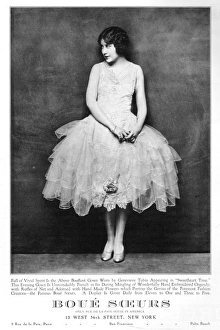 Advert for French couture house of Boue Soeurs in New York