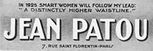 Patou Collection: Advert for the French couturier Jean Patou, 1925