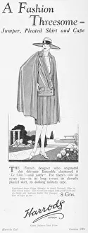 Harrods Prints: Advert for a French fashion ensemble called Le