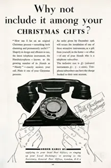 Telephones Prints: Advert for G. P. O telephone 1933