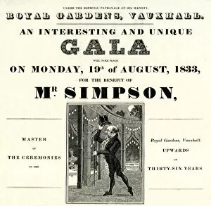 Advert, Gala for Benefit of Mr Simpson