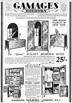 Images Dated 20th October 2017: Advert for Gamages furniture 1929