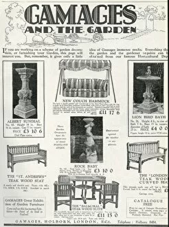 Advert for Gamages furniture 1929