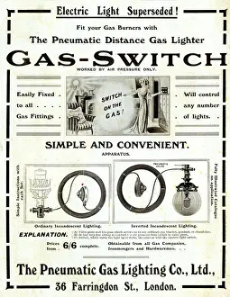 Journal Prints: Advert, Gas Switch, The Pneumatic Gas Lighting Co Ltd