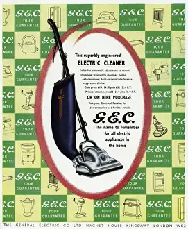 Cleaners Prints: Advert for GEC Electric cleaner 1950