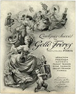 Satyr Prints: Advert for Gell順reres, perfume, Seduction 1910