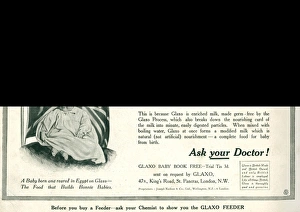 Advert for Glaxo baby food 1914 Advert for Glaxo baby food 1914