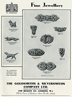 Goldsmiths Prints: Advert for Goldsmiths & Silversmiths fine jewellery 1935