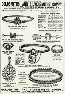 Goldsmiths Prints: Advert for Goldsmiths & Silversmiths jewellery 1886