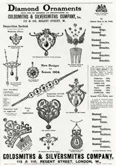 Goldsmiths Prints: Advert for Goldsmiths & Silversmiths jewellery 1904