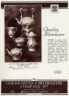 Goldsmiths Prints: Advert for Goldsmiths & Silversmiths tea & coffee service