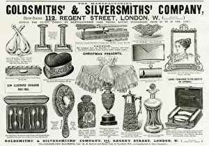 Lamps Collection: Advert for Goldsmiths & Silversmiths Victorian items 1896