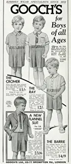 Flannel Prints: Advert for Goochs boys clothing 1934