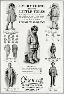 Images Dated 22nd September 2017: Advert for Goochs toddlers clothing 1915