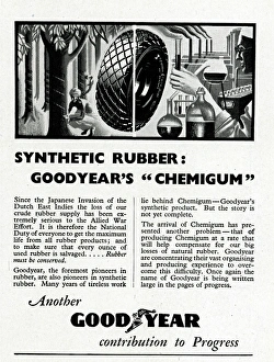 Advert for Goodyears 'Chemigum' synthetic rubber 1942 Advert for Goodyears 'Chemigum' synthetic rubber 1942