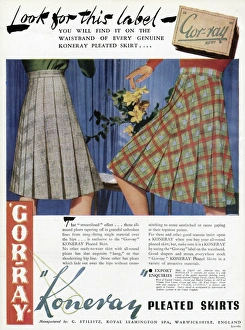 Images Dated 29th May 2012: Advert for Gor-ray Koneray pleated skirts 1942