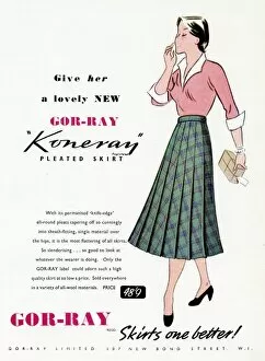 Images Dated 5th October 2017: Advert for Gor-ray Koneray pleated skirts 1950