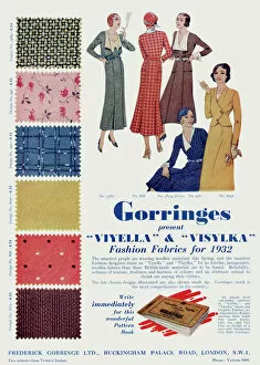 Images Dated 2nd April 2012: Advert for Gorringes fashion fabrics 1932