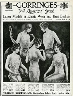 Images Dated 11th October 2017: Advert for Gorringes lingerie 1923
