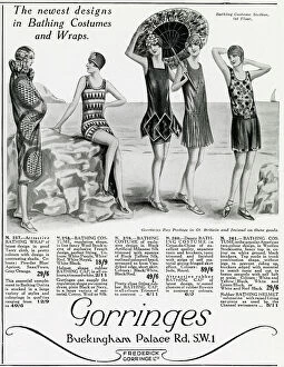 Suits Collection: Advert for Gorringes womens bathing costumes 1927