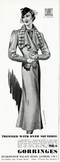 Gorringes Prints: Advert for Gorringes womens fur trim coats 1937