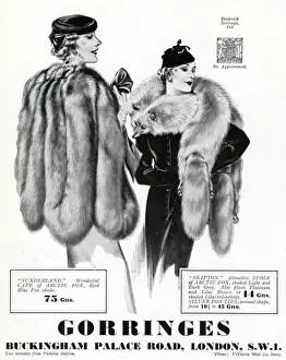 Stole Prints: Advert for Gorringes womens furs 1937