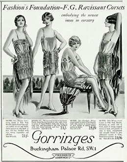 Images Dated 18th October 2017: Advert for Gorringes womens underwear 1927
