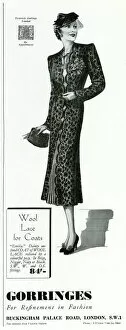 Lace Collection: Advert for Gorringes womens wool lace for coats 1937
