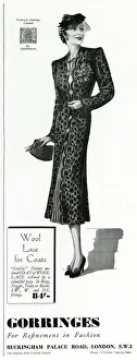 Images Dated 16th October 2017: Advert for Gorringes womens wool lace for coats 1937