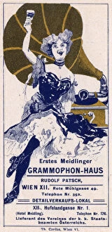 Images Dated 2nd August 2018: Advertising for a Gramophone Shop in Vienna, Austria
