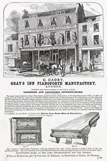 Manufactory Collection: Advert for Grays Inn Pianoforte Manufactory 1851