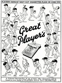 Batsman Prints: Advert, Great Player's cigarettes, with cricketers