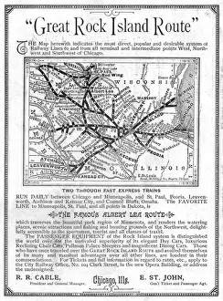 Minneapolis Prints: Advertisement, Great Rock Island Route, Chicago, USA