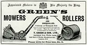 Lawnmower Prints: Advert for Greens mowers and rollers 1902