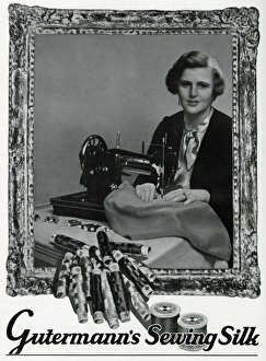 Images Dated 10th September 2012: Advert for Gutermann Sewing silk threads 1935