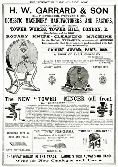 Rotary Prints: Advert for H. W Garrard & Son domestic equipment 1889