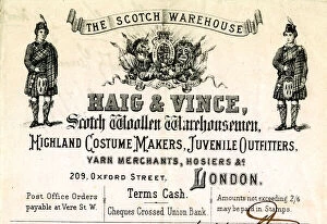 Juvenile Collection: Advert, Haig & Vince, The Scotch Warehouse