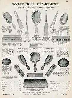 Hooks Prints: Advert for hairbrushes