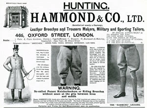 Hammond Collection: Advert for Hammond & Co. Ltd mens leggings 1904