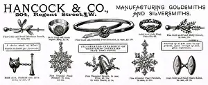 Goldsmiths Prints: Advert for Hancock & Co. novelty jewellery 1890 Advert for Hancock & Co