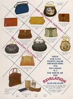 An advertisement for handbags