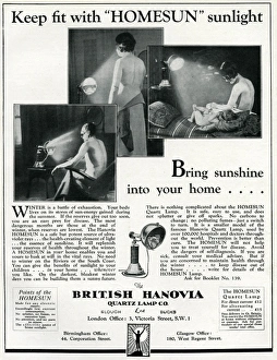 Brand Gallery: Advert for Hanovia sunlamp 1929