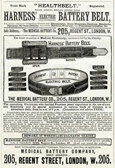 Images Dated 22nd September 2016: Advert for Harness Electric Battery Belt 1884