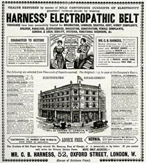 Images Dated 21st July 2016: Advert for Harness Electropathic Belt 1889
