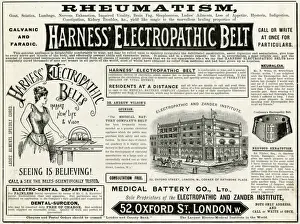 Claiming Prints: Advert for Harness Electropathic Belt 1892